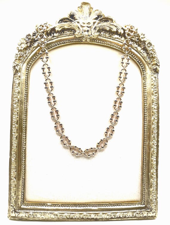 Vintage 1978 Avon Chunky Gold Plated Oval Link Statement Necklace 18.5 Inch