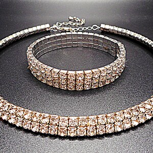 Zoestar Collana Girocollo A Strati In Argento Con Cristalli Scintillanti, Regolabile, Gioiello Elegante Per Donna - 4
