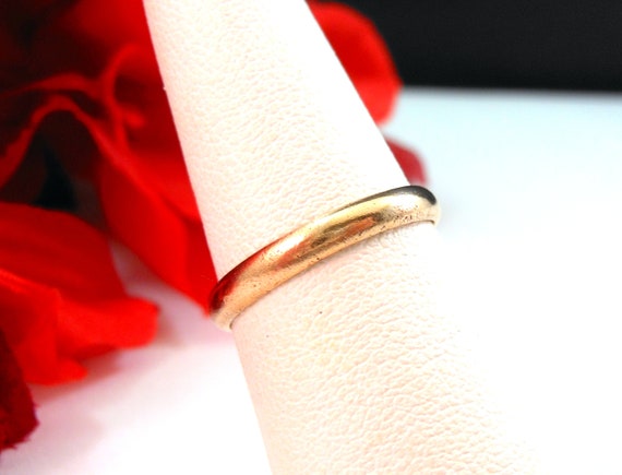 Art Deco 12K GF Wedding Band - Minimalist - Engraveable, Timeless Elegance US/SZ 6.25
