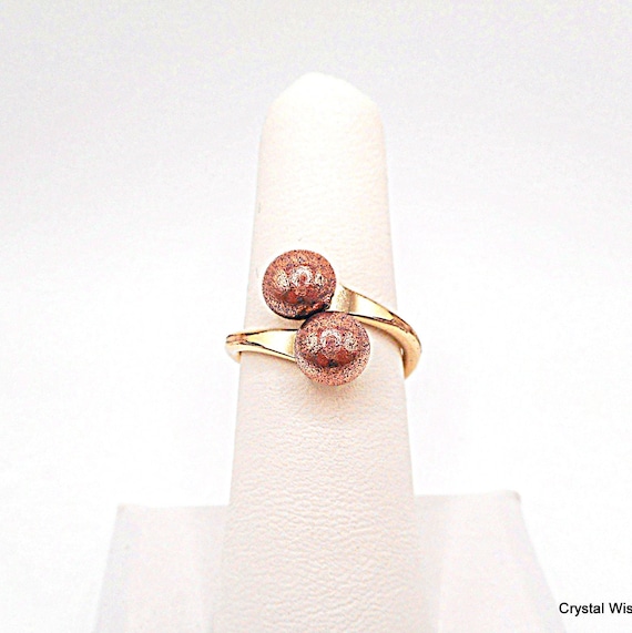 Vintage Modernist Bypass Ring - 12K Gold Filled Shank - Mid-Century USA SZ 6 - 6.5
