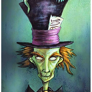 MAD HATTER  12 X 18 Fine Art Print With Black Composite Frame Option