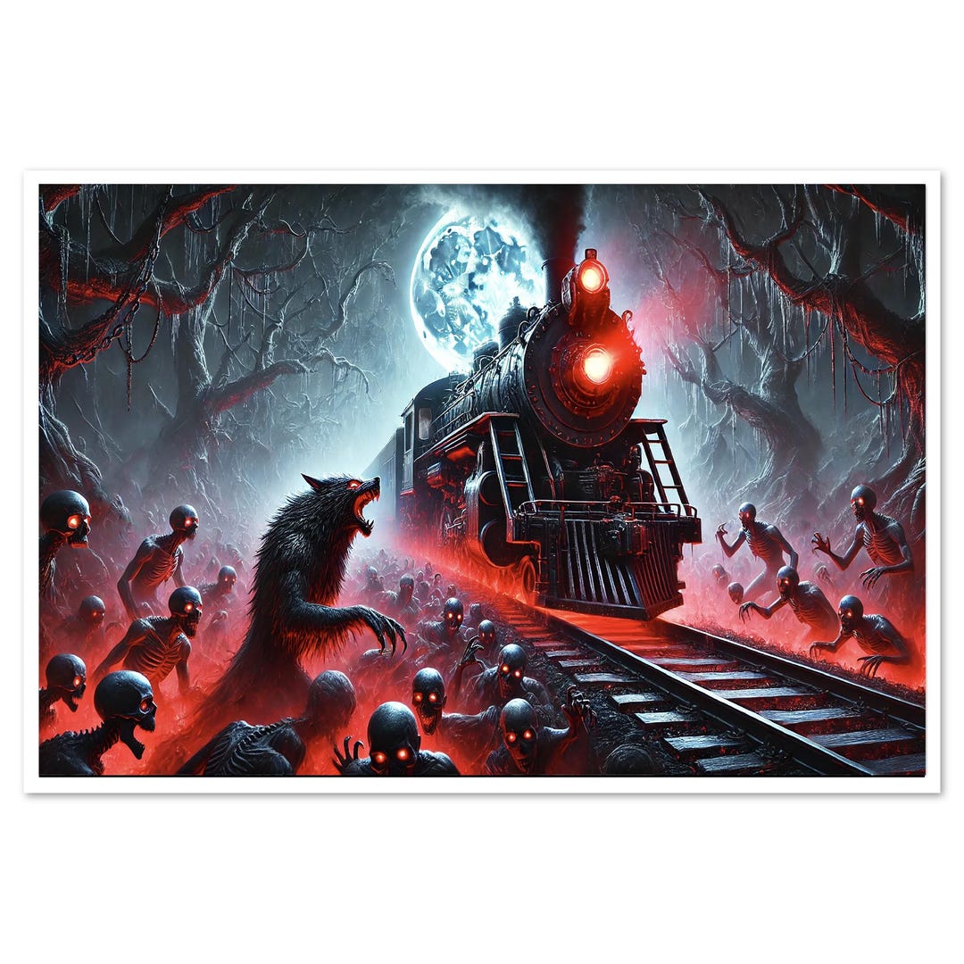 DEVILS TRAIN Art Print | Werewolf Art Print | Classic Monster Wall ...