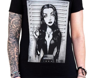 MORTICIA Girls Loose Neck Graphic T-Shirt | Funny Girls Tee | Womens Graphic TShirt | Ladies Graphic Tees | Cute Gift Tee | Girls Soft Tee