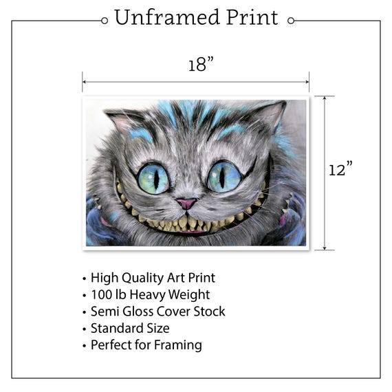 CHESHIRE CAT Art Print | Classic Movie Art | Movie Wall Décor