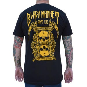 TIMES UP Men&#39;s Graphic Tee | Mens Skull Tattoo Tee | Mens Tattoo Art TShirt | Mens Graphic Tees | Tattoo Gift Tee | Tattoo Art SKull Tee