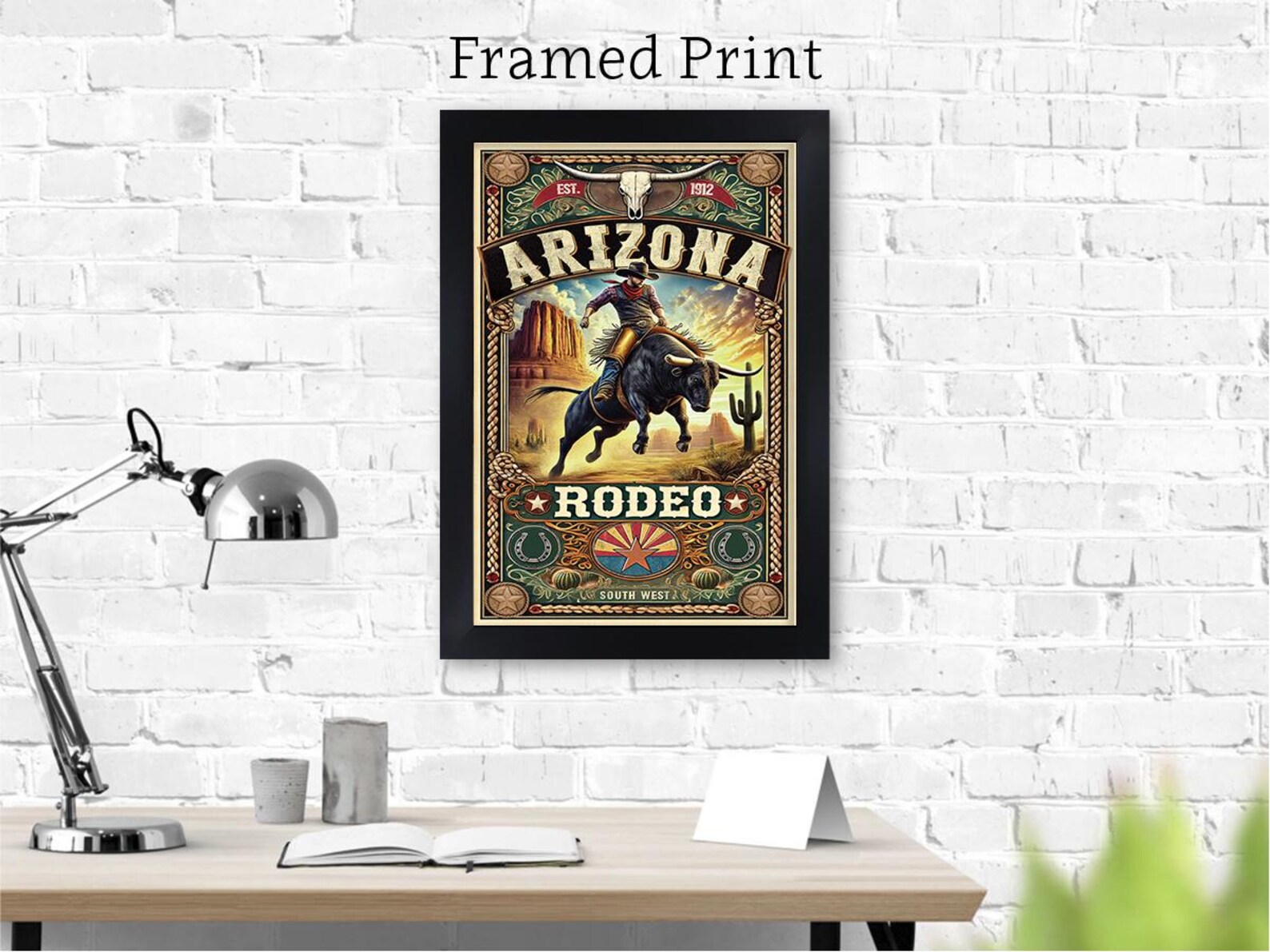 ARIZONA RODEO POSTER Art Print | Western Wall Art | Cowboy Western Wall ...