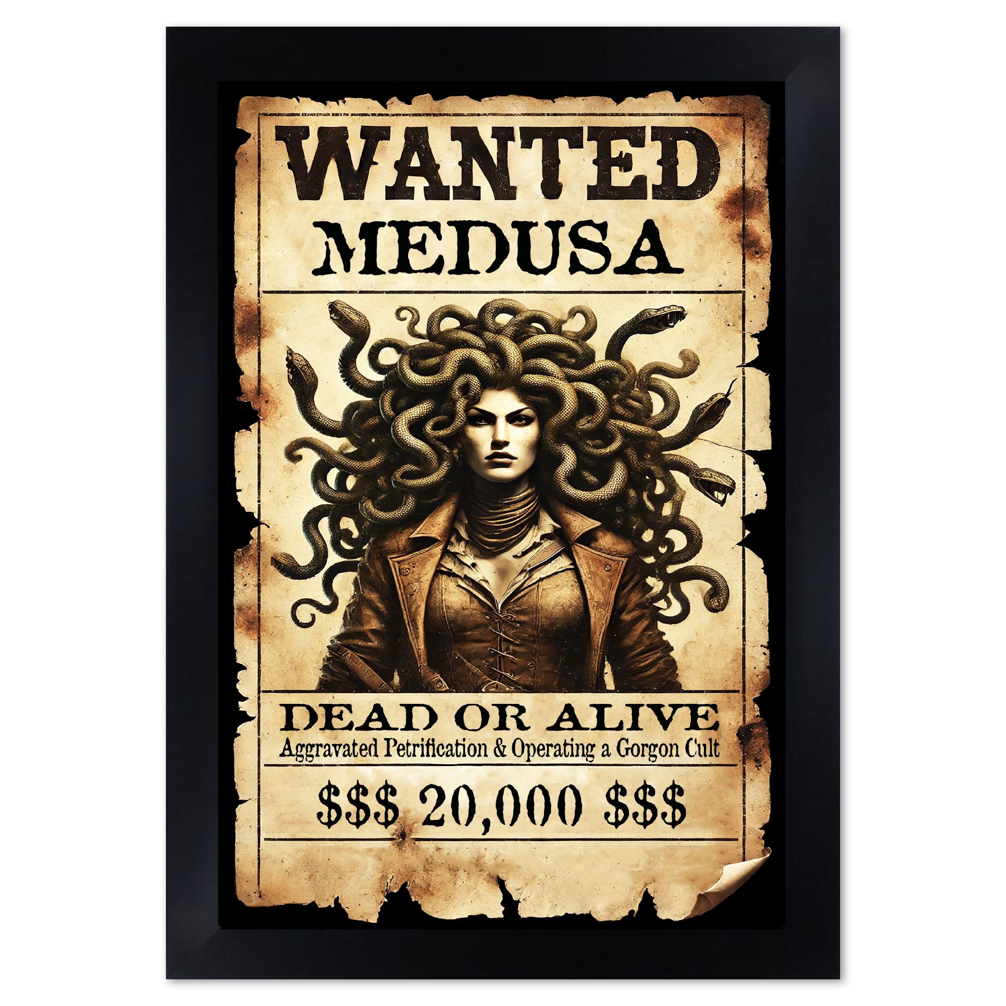 MEDUSA WANTED Poster Art Print | Classic Horror Art | Monster Art 