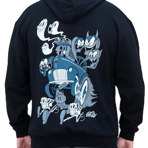 HAUNT ROD Men's Graphic Hoodie | Classic Cartoon Hoodie | Hot Rod Hoody | Horror Hoodies | Mens Graphic Hoodies | Vintage Monster Cartoon