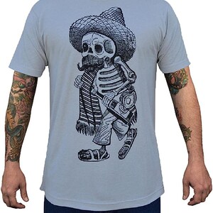 BORRACHO Men&#39;s Graphic Tee | Drunk Skeleton Graphic Tee | Graphic TShirt | Great Gift Tee | Mens Graphic TShirts | Funny Graphic Tees