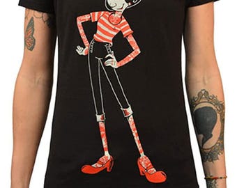 Camiseta feminina com decote em V e estampa da OLIVE | Camiseta fofa com a Oliveira do Popeye para meninas | Camiseta feminina com decote em V | Camisetas femininas | Camiseta com estampa fofa | Camisetas macias