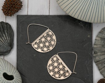 925 Sterling Silver Asanoha Earrings