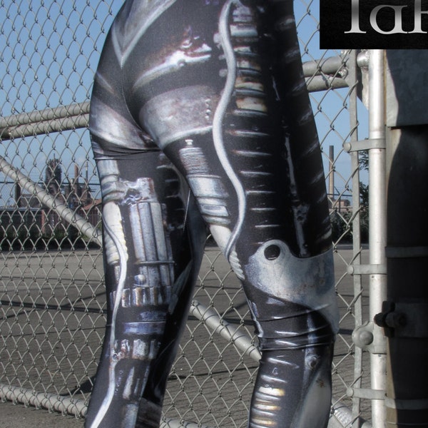 TAFI Machine Leggings - Steampunk Dieselpunk Mechanical/Robot Cyborg Costume Yoga Pants Galaxy CosPlay Print - Size S-M