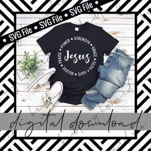 Jesus Round SVG Cut File