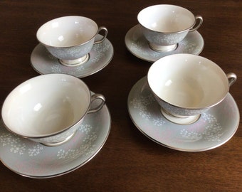 Castleton Lace Cups and Saucers (4)