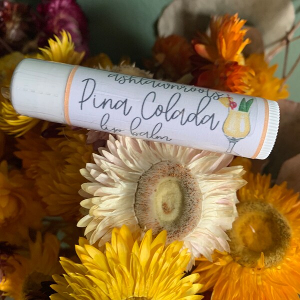 Tropical Lip Balm, Coconut Lip Balm, Pina Colada, Lip Balm, Beeswax Lip Balm, Lip Butter, Lip Care, Skincare, Michigan Made, Flavored Balm