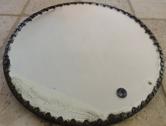Vintage Round Beveled Mirror