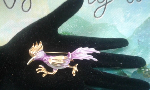 Goldtone Roadrunner Brooch