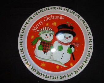 Vintage Merry Christmas Tray