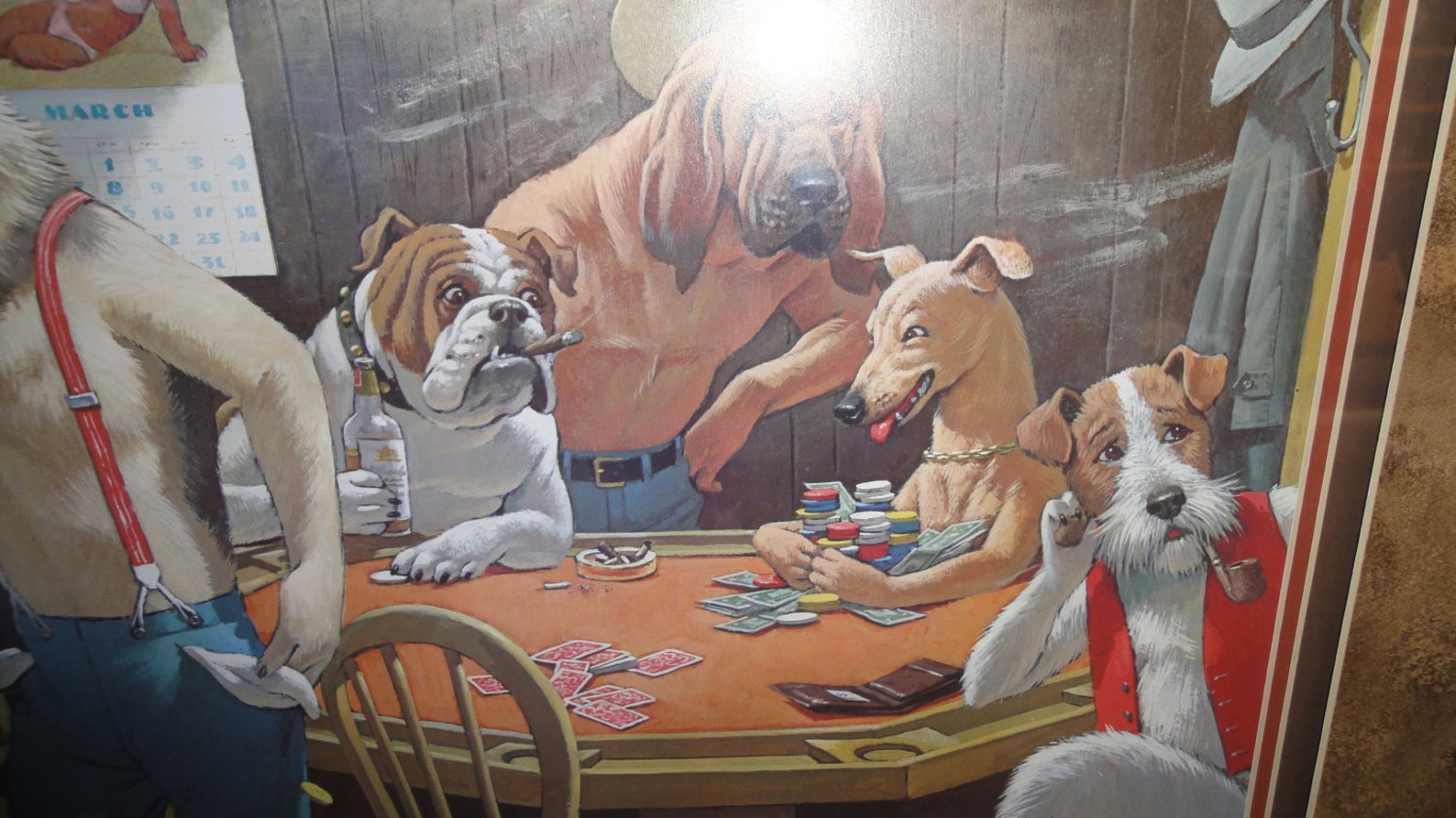Vintage Dogs Playing Poker Calendar Dog in Bathing Suit Print/ Etsy