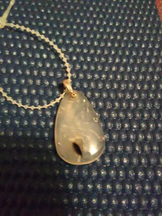 Clear Polish Teardrop Pendant/ No Chain