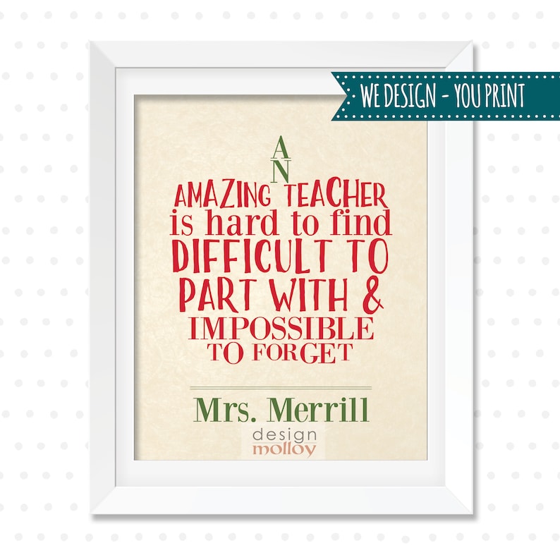 Printable Teacher Retirement Gift Best Teacher Gift Etsy