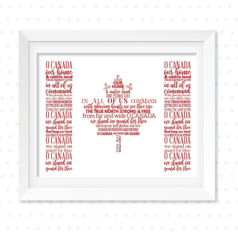 Canadian Flag Canada Flag Flag Word Art Print Typography Etsy