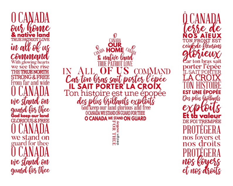 Canadian Flag Canada Flag Flag Word Art Print Typography Etsy