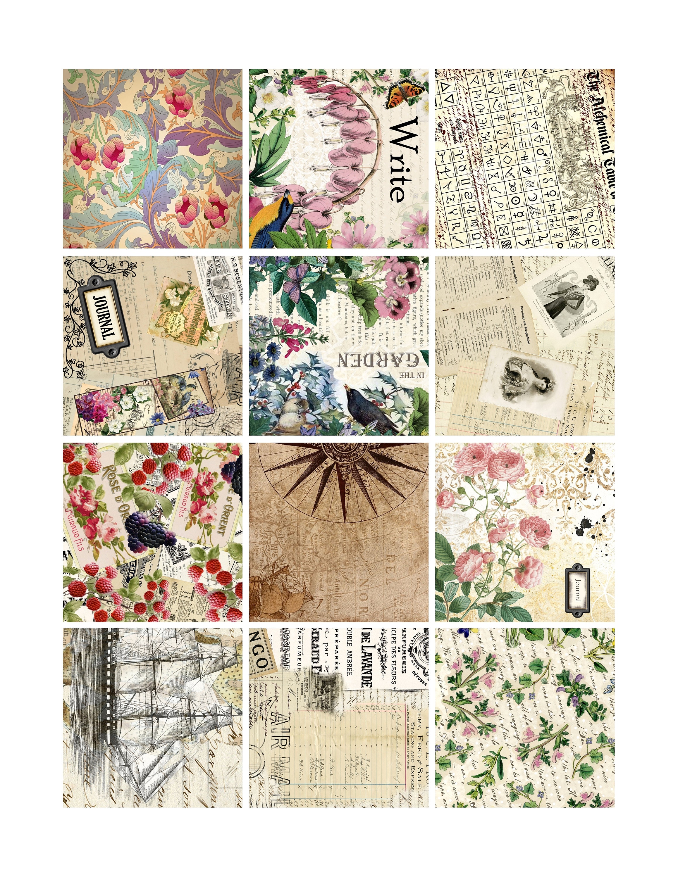 Paper Charms Kit . Ephemera . Junk Journal Etsy