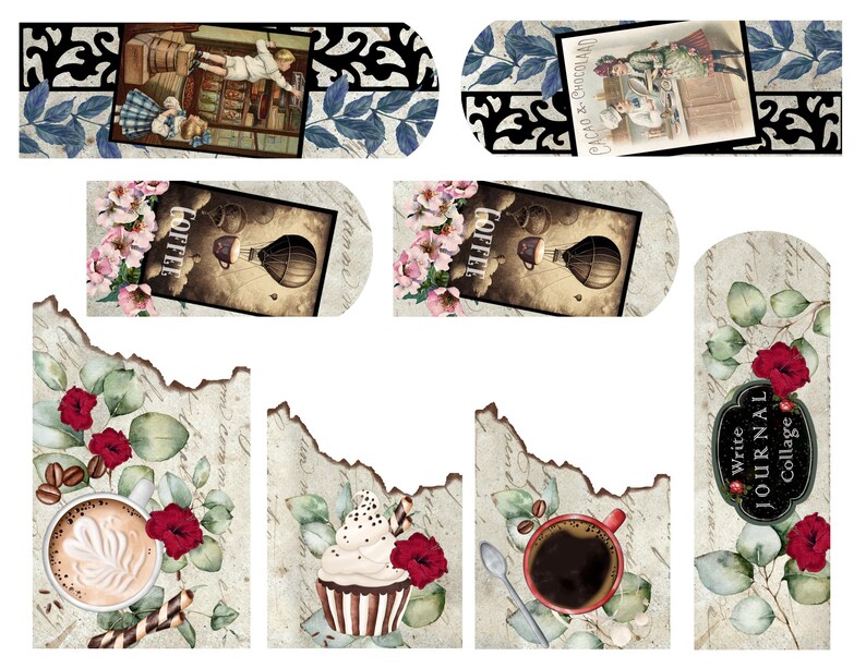 10 PAGES Junk Journal Printable Bundle, Vintage Ephemera (digital ...