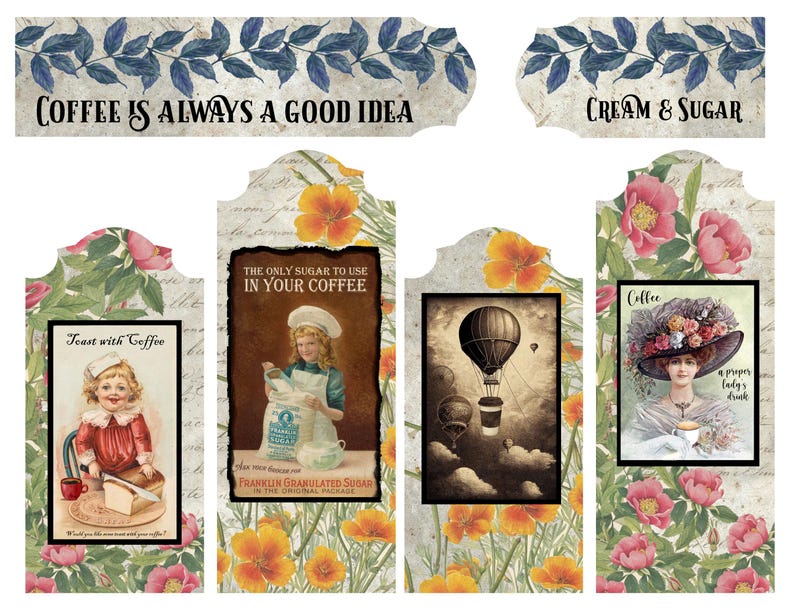 10 PAGES Junk Journal Printable Bundle, Vintage Ephemera (digital ...