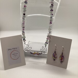 Necklace & Earring Set Oval Ribbon
