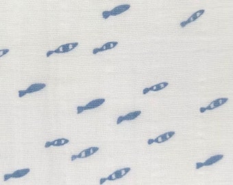 Fitted Sheet for Stokke Sleepi V2 in Blue Fishies