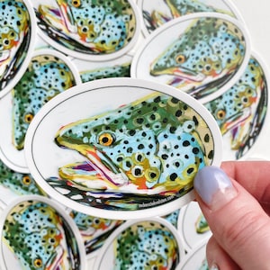 Brown Trout fly fishing sticker