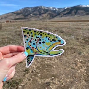 Brown Trout fly fishing sticker