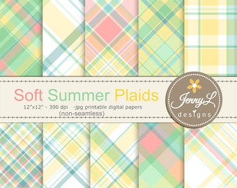 Summer Digital Papers Digital Scrapbooking Paper, Surface pattern background paper