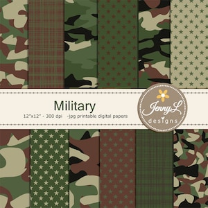 Militaire camouflage digitale papieren, voor digitale scrapbooking, uitnodiging, taarttopper, planner
