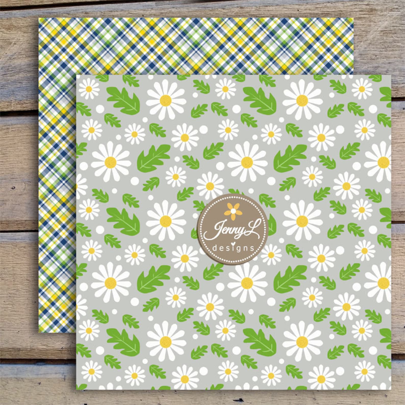Daisy Digital Papers, Flower for Wedding, Bridal Baby Shower, Birthday ...