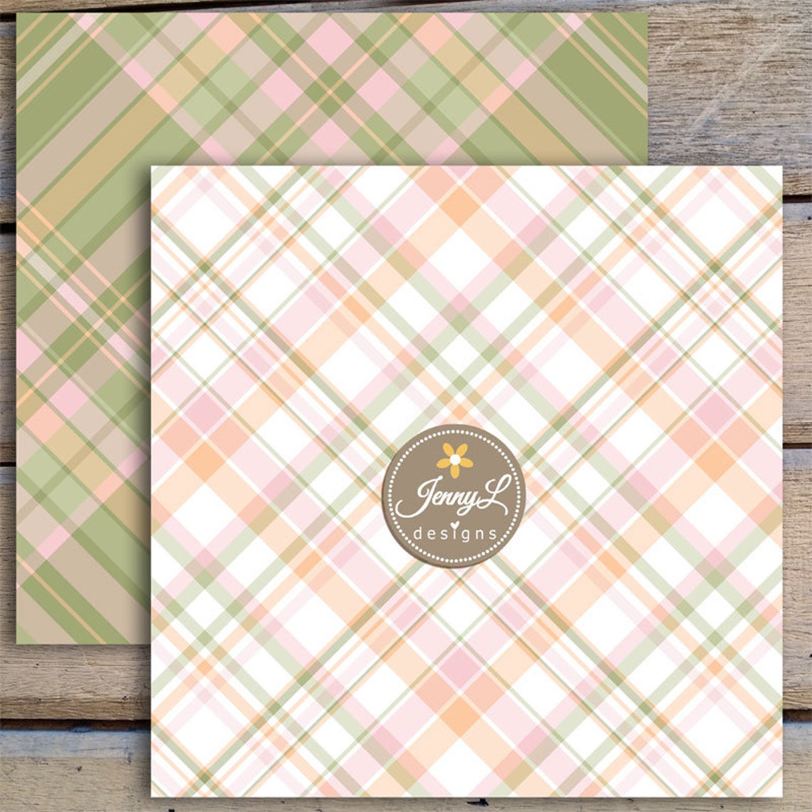 Vintage Plaids Digital Papers Retro Antique Tartan Pastel Etsy