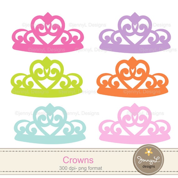 Princess Crown, Tiara Clipart Girl party for Birthday, Baptism, digital Scrapbooking, Invitations Il_570xn