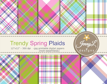 Spring Digital Papers Digital Scrapbooking Paper, Surface pattern background paper