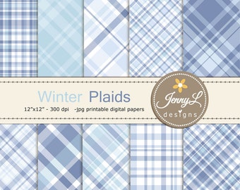 Papeles digitales de cuadros invernales, papel digital para scrapbooking con motivos navideños de nieve, azul claro, violeta