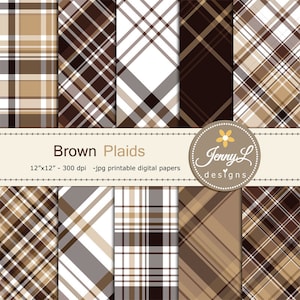 Papéis Digitais Xadrez Marrom, Bege, Castanho, Tartan Caramelo, Listras Dia dos Pais, Homenzinhos, Menino, Cara, Papel Digital Masculino para Scrapbooking,