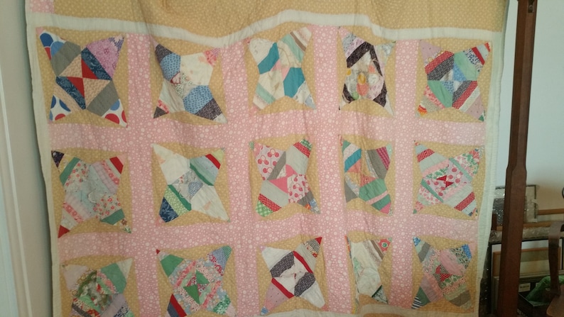 Antique Feedsack Quilt for Repair or Crafting
