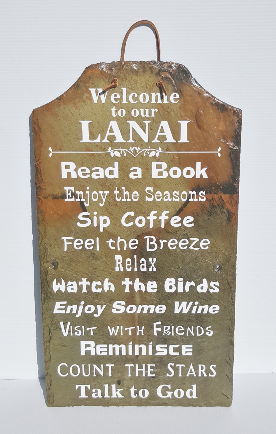 Welcome to the Lanai Slate Sign Lanai Rules Sign Snowbird | Etsy