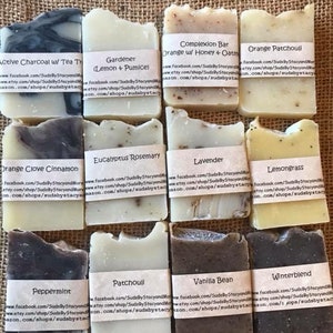 50 pack sampler of all natural homemade soap (custom labels on request)