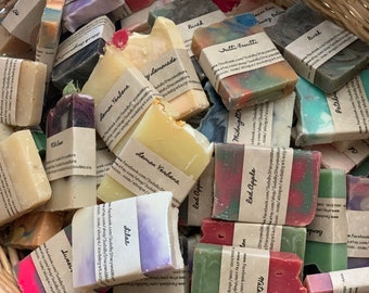 4 pack sampler of all natural homemade soap (custom labels on request)