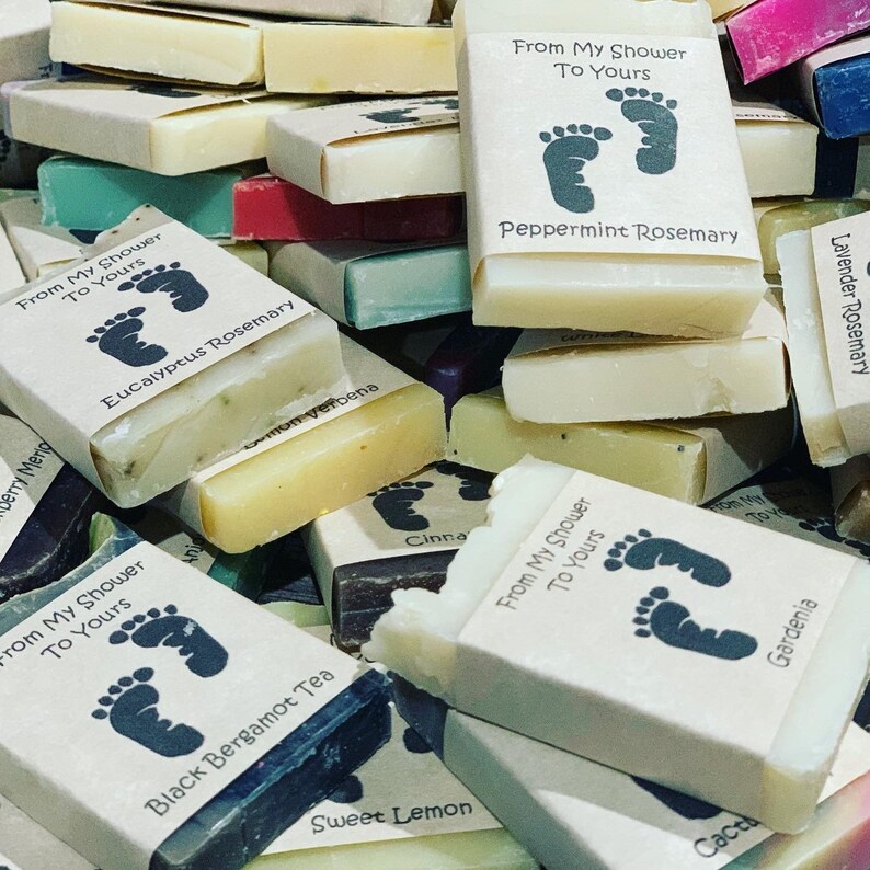 4 pack sampler of all natural homemade soap custom labels on | Etsy