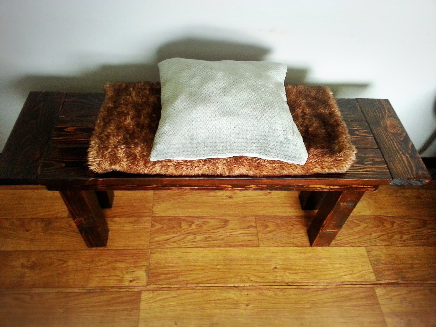 Rustic Bench Solid Wood Farmhouse Style Bench Classic Bench Cabin