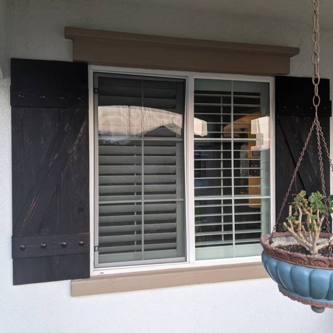 Z Bar Rustic Cedar Shutters Exterior Wood Shutters Primitive Shutters
