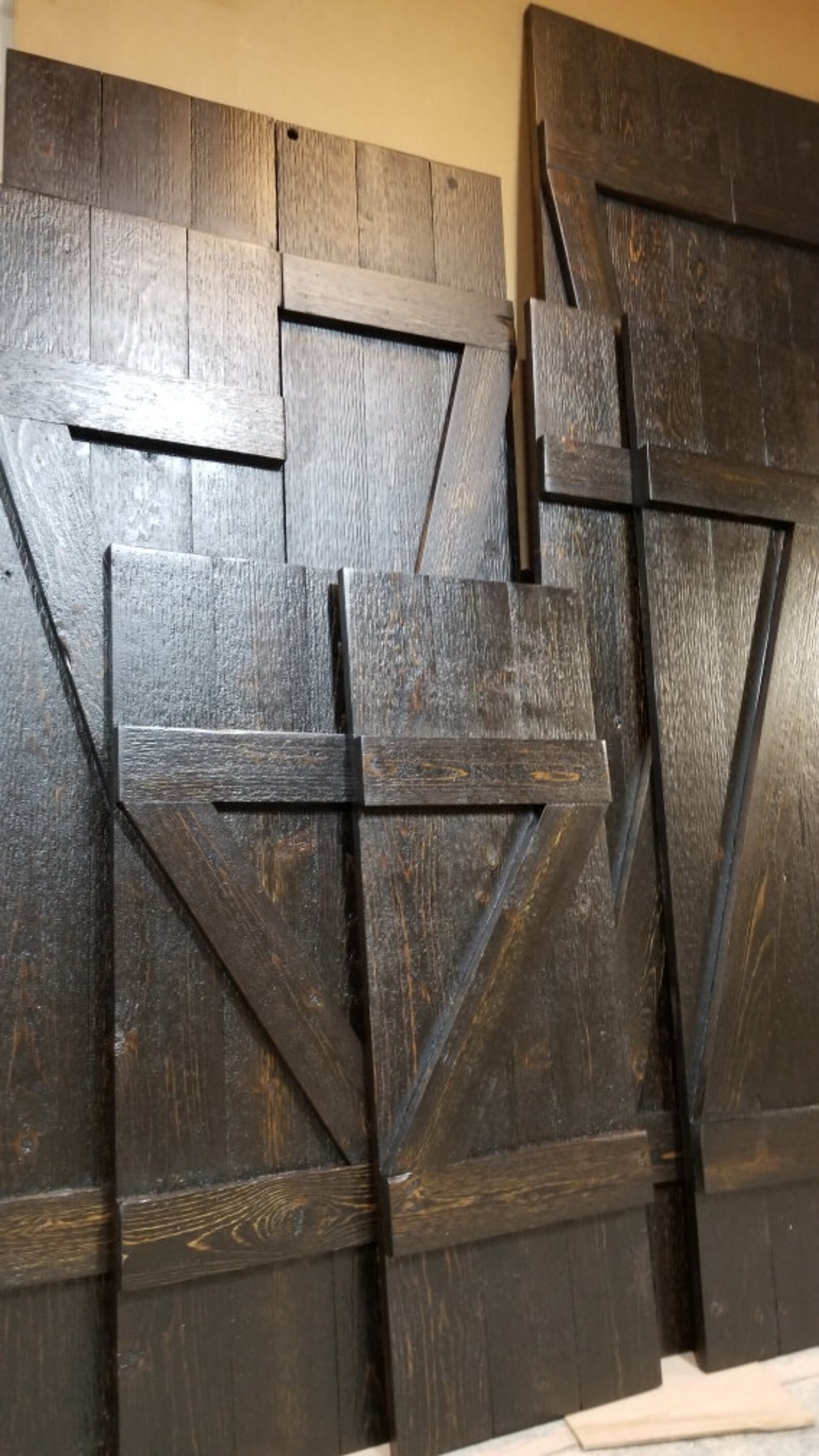 Z Bar Rustic Cedar Shutters Exterior Wood Shutters Etsy